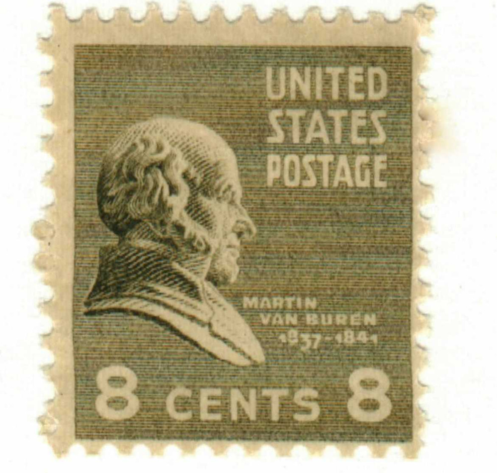 日本未発売【BIG BANG 8周年記念 Official Stamp】 中国版 813 - 1938 8c Martin Van Buren, Olive Green - Mystic Stamp Company