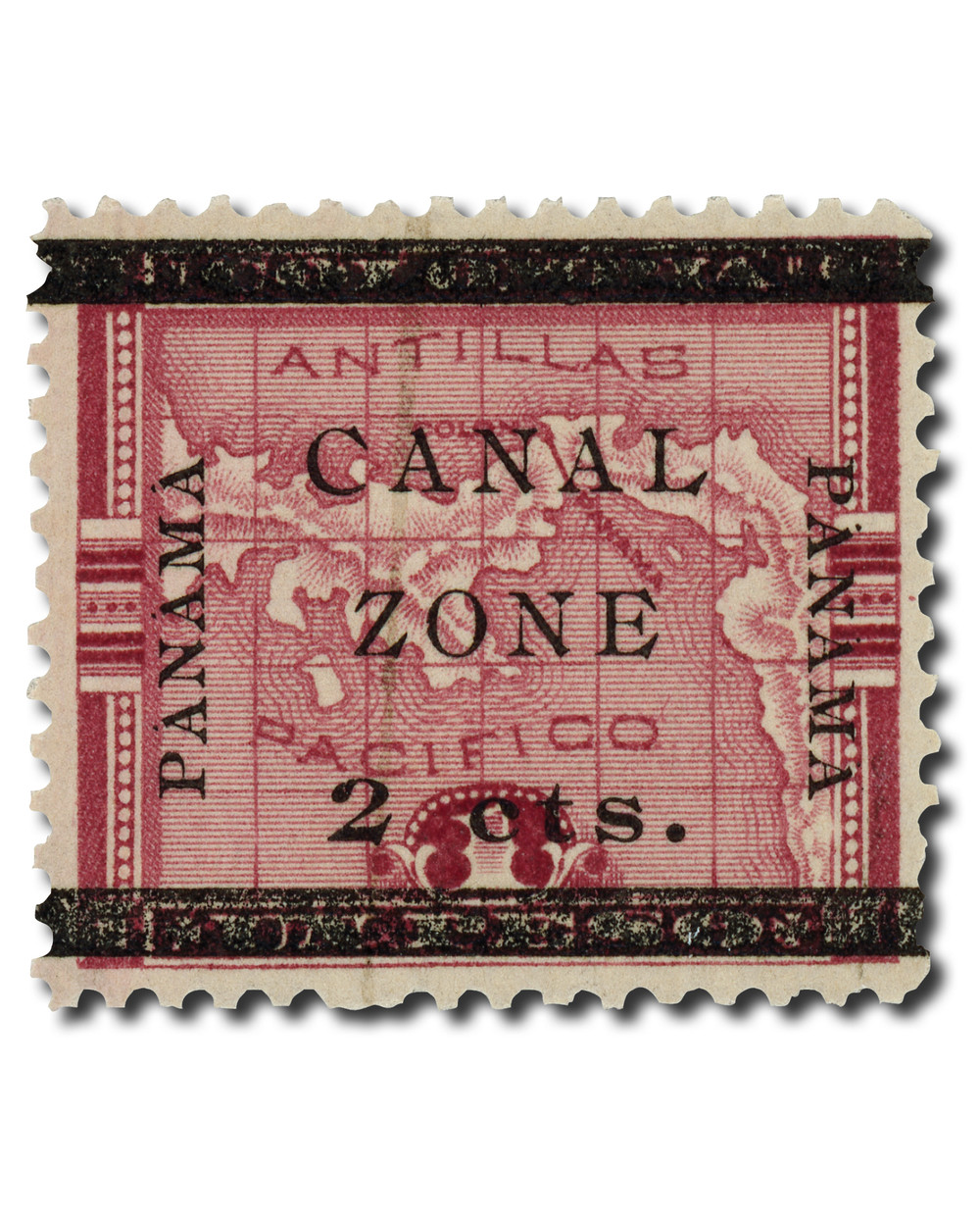 新品未開封 レアデック USPC Panama Casino CZ17 - 1906 2c on 1p Map of Panama, Lake, Canal Zone