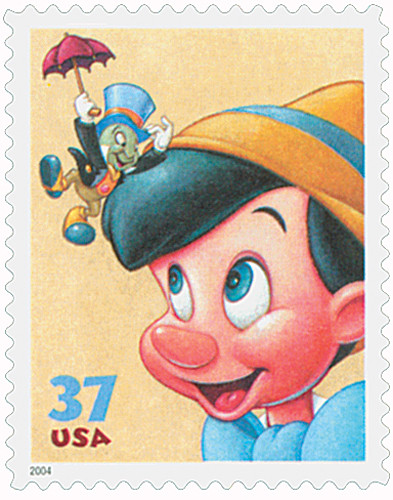 3868 - 2004 37c The Art of Disney: Friendship - Jiminy Cricket