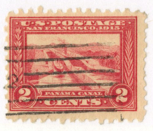 402 - 1913 2c Pedro Miguel Locks, Carmine, Perf. 10 - Mystic Stamp