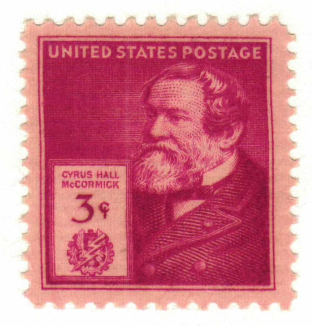 891 - 1940 3c Famous Americans Series: Cyrus Hall McCormick
