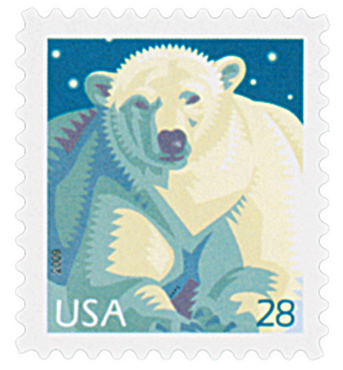 4387 - 2009 28c Polar Bear - Mystic Stamp Company