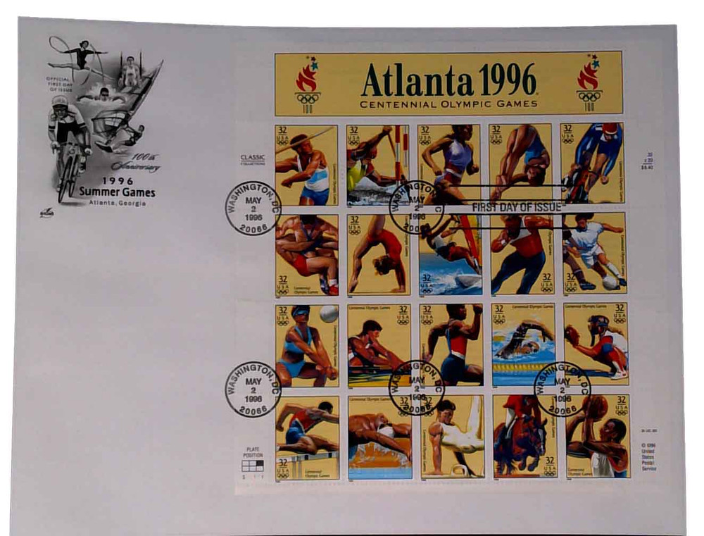 3068 - 1996 32c Olympic Games - Mystic Stamp Company