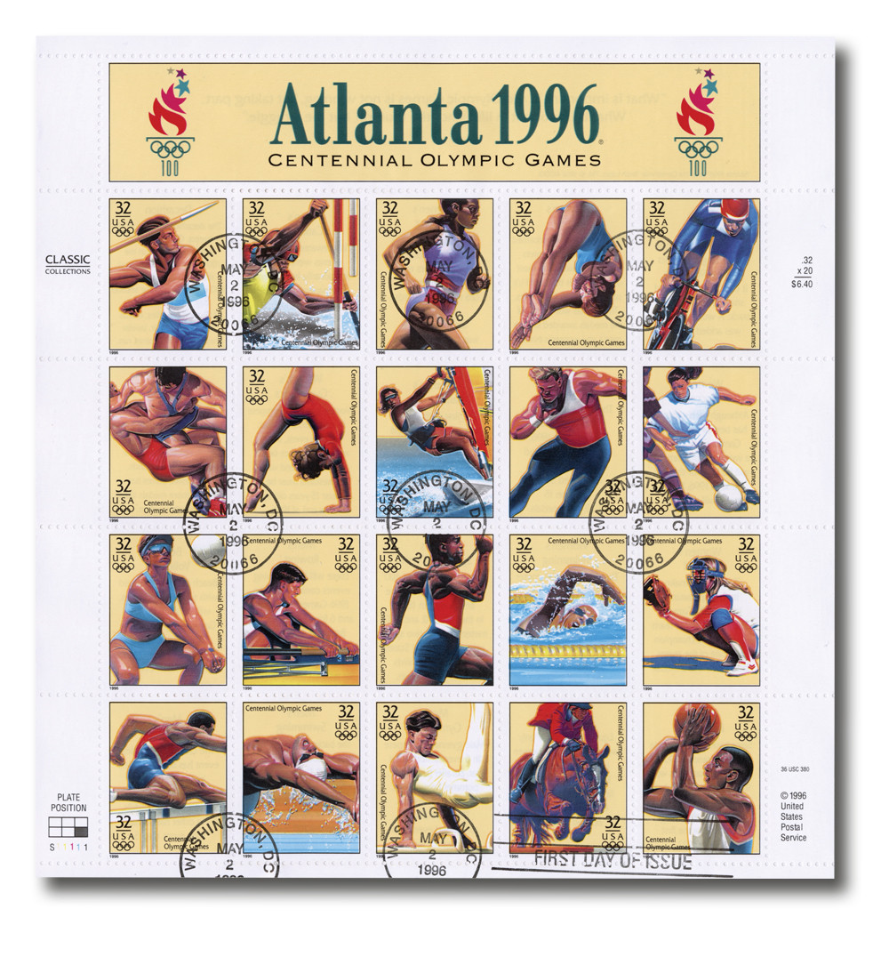 3068 - 1996 32c Olympic Games - Mystic Stamp Company