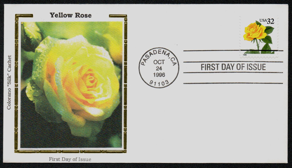 yellow roseページ 3049 - 1996 32c Flora & Fauna Series: Yellow Rose, booklet single