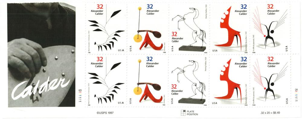 Alexander calder 切手 額装 3198-3202 - 1998 32c Alexander Calder - Mystic Stamp Company