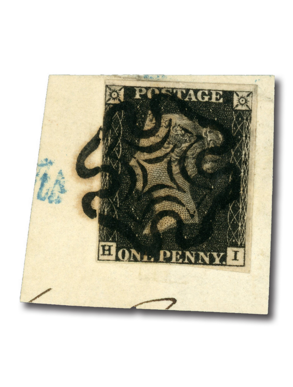 BLACK1xx - 1840 Penny Black, 2-3 Margins with Presentation Folder