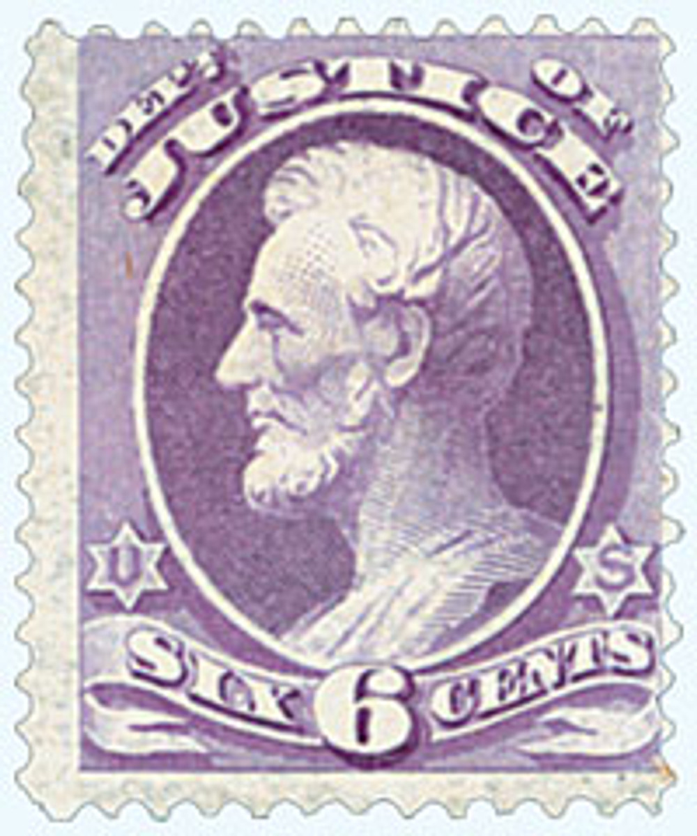 O107 - 1879 6c Bluish Purple, Department of Justice, Lincoln