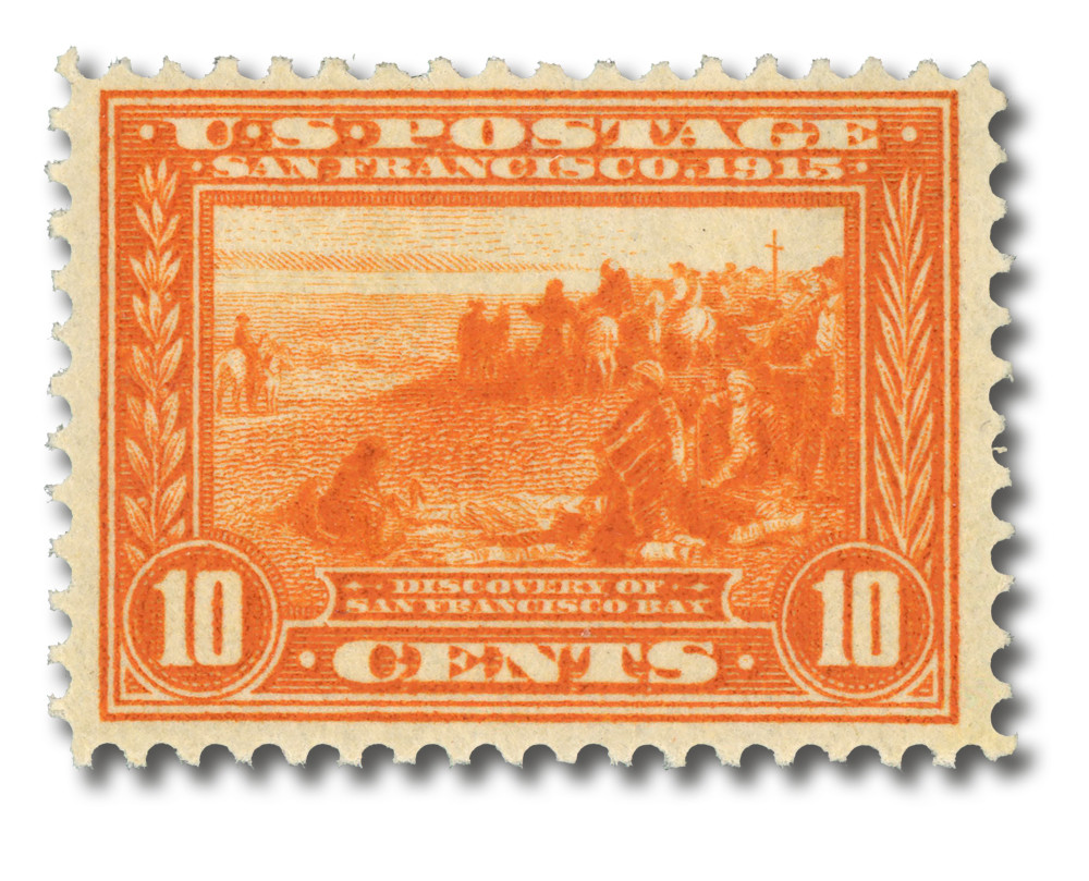 400A - 1913 10c Discovery of San Francisco Bay, Orange, Perf. 12