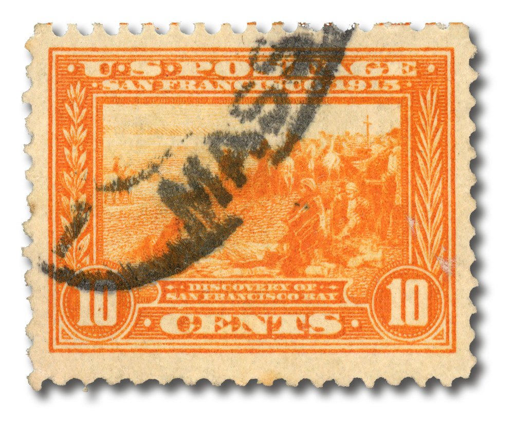 400A - 1913 10c Discovery of San Francisco Bay, Orange, Perf. 12