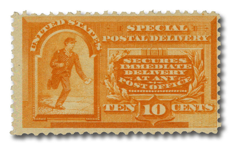 E3 - 1893 10c Special Delivery, Messenger Running, Orange - Mystic