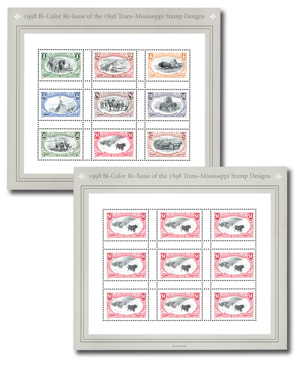 3209-10 - 1998 Trans-Mississippi Souvenir Sheets, Set of 2