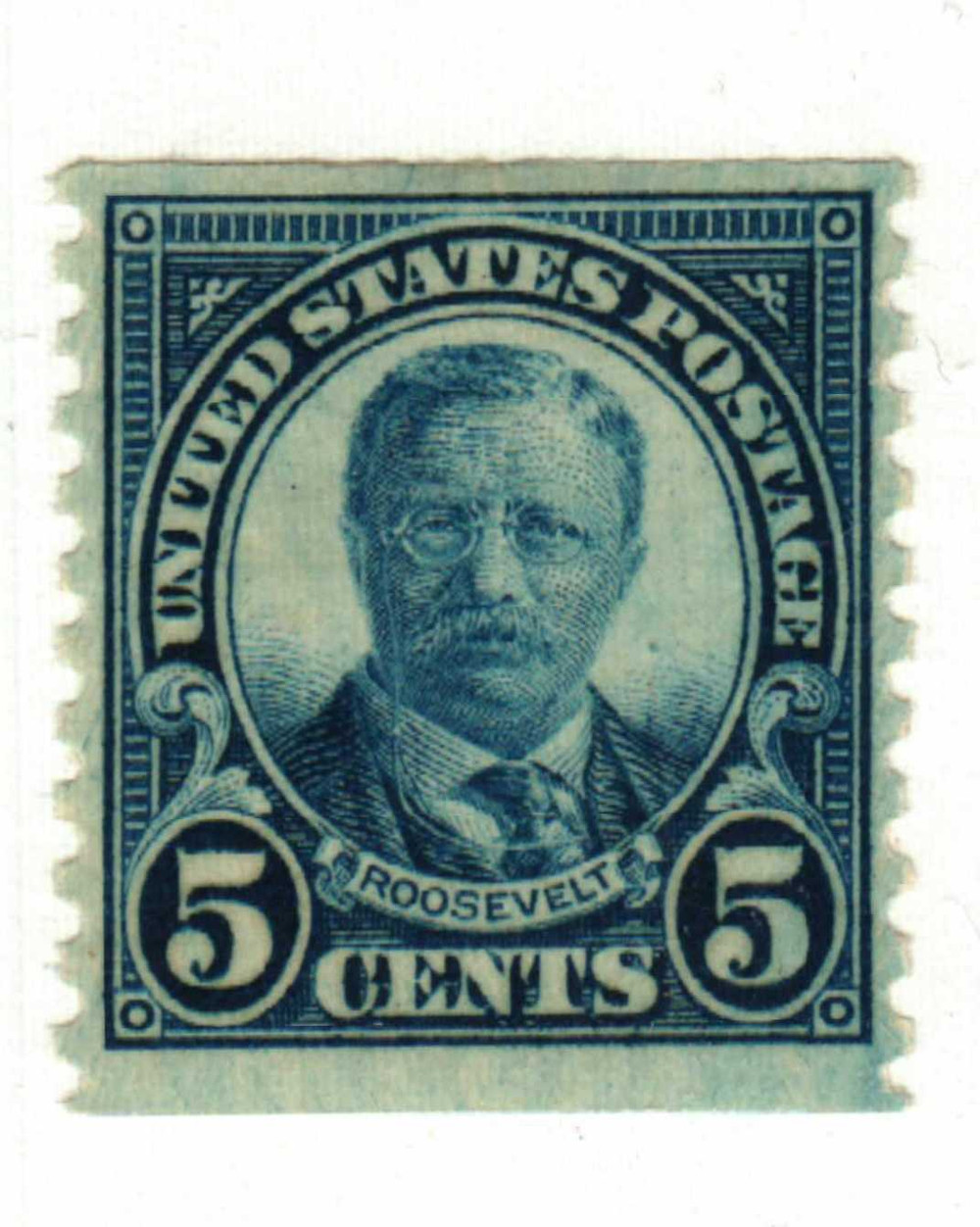 【激レア】US ARMY ROTC 首かけストラップ 602 - 1924 5c Theodore Roosevelt, Dark Blue, Perf. 10 Vertically