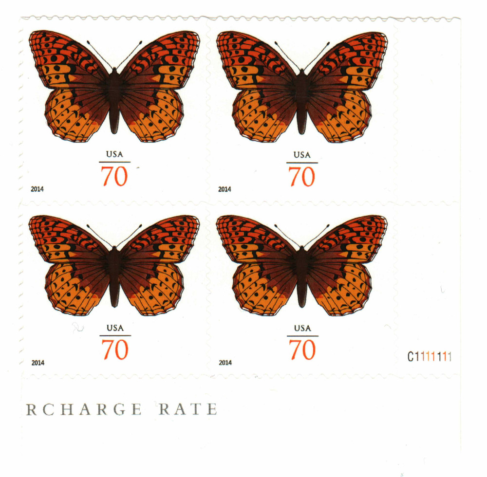 4859 - 2014 70c Great Spangled Fritillary Butterfly - Mystic Stamp
