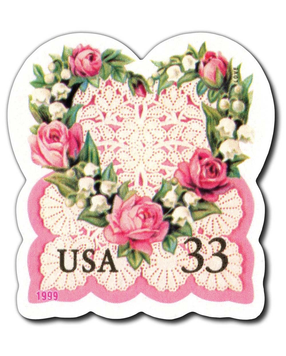 3274 - 1999 33c Love Series: Victorian Flower Heart and Lace