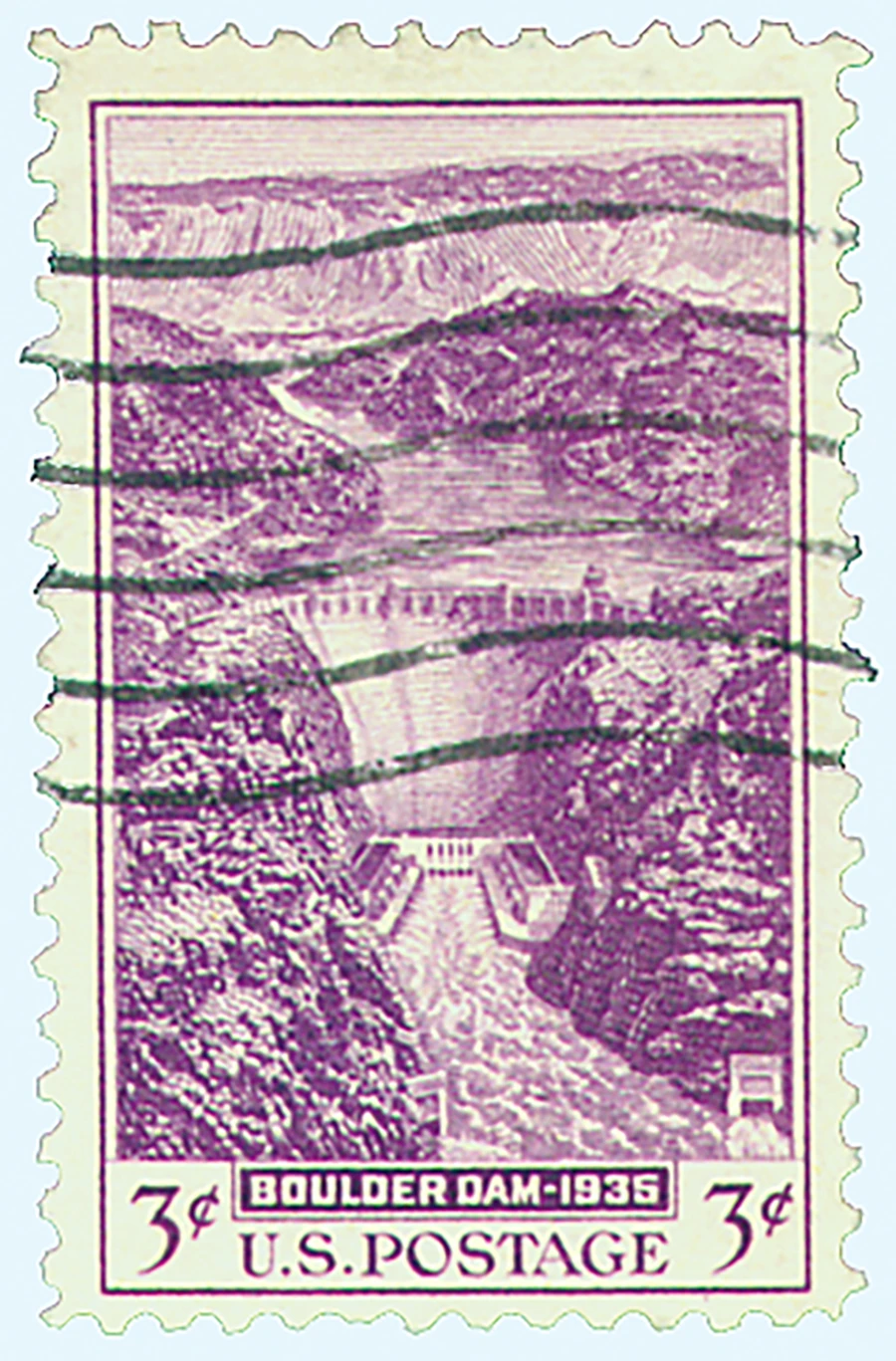 774 - 1935 3c Boulder Dam, Purple, Perf. 11x10.5 - Mystic Stamp