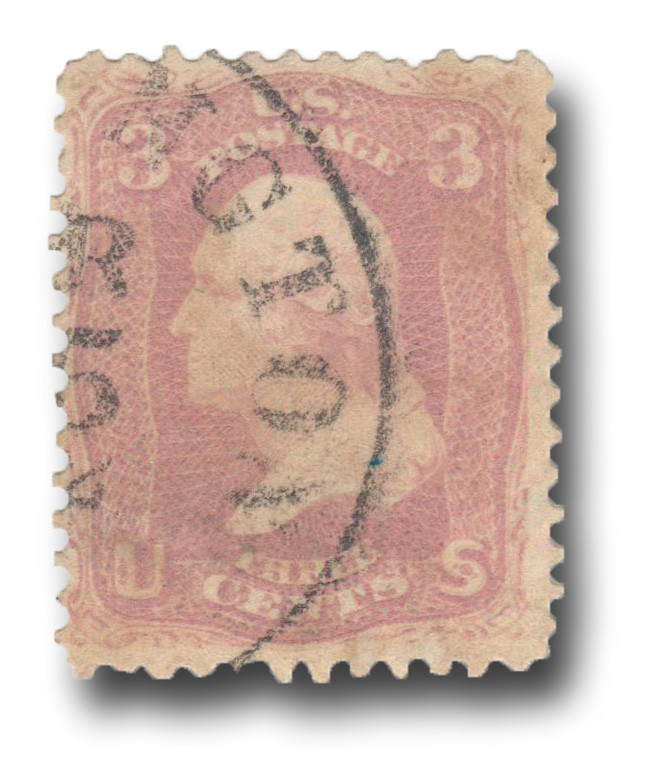 64b - 1861 3c Washington, Rose Pink, Perf. 12 - Mystic Stamp Company
