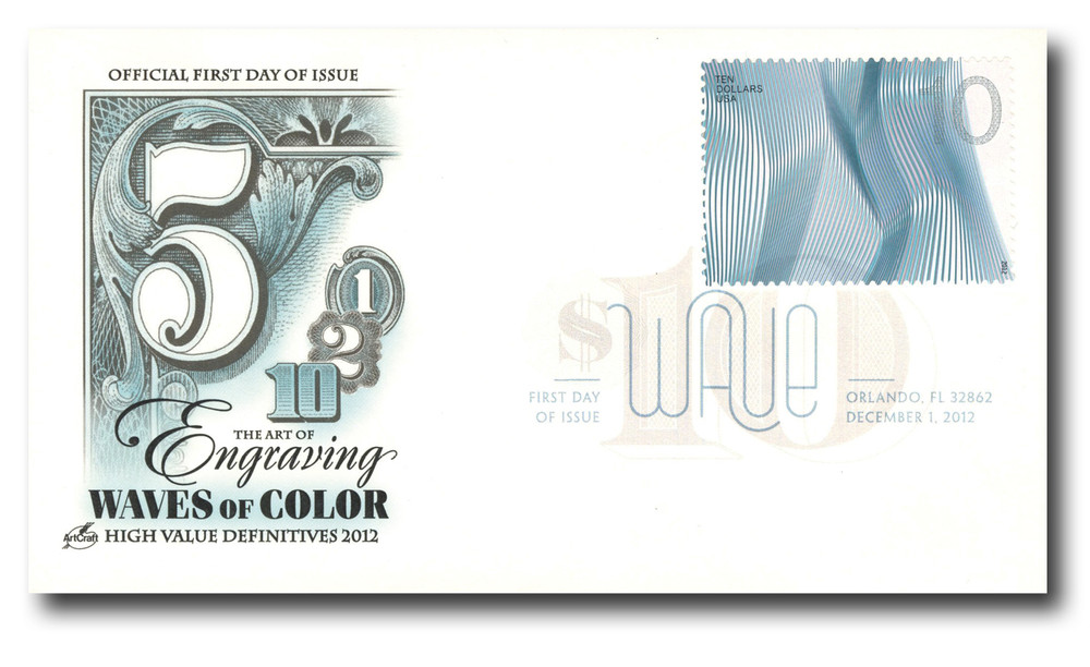 4720 - 2012 $10 Waves of Color: Blue-Gray - Mystic Stamp Company