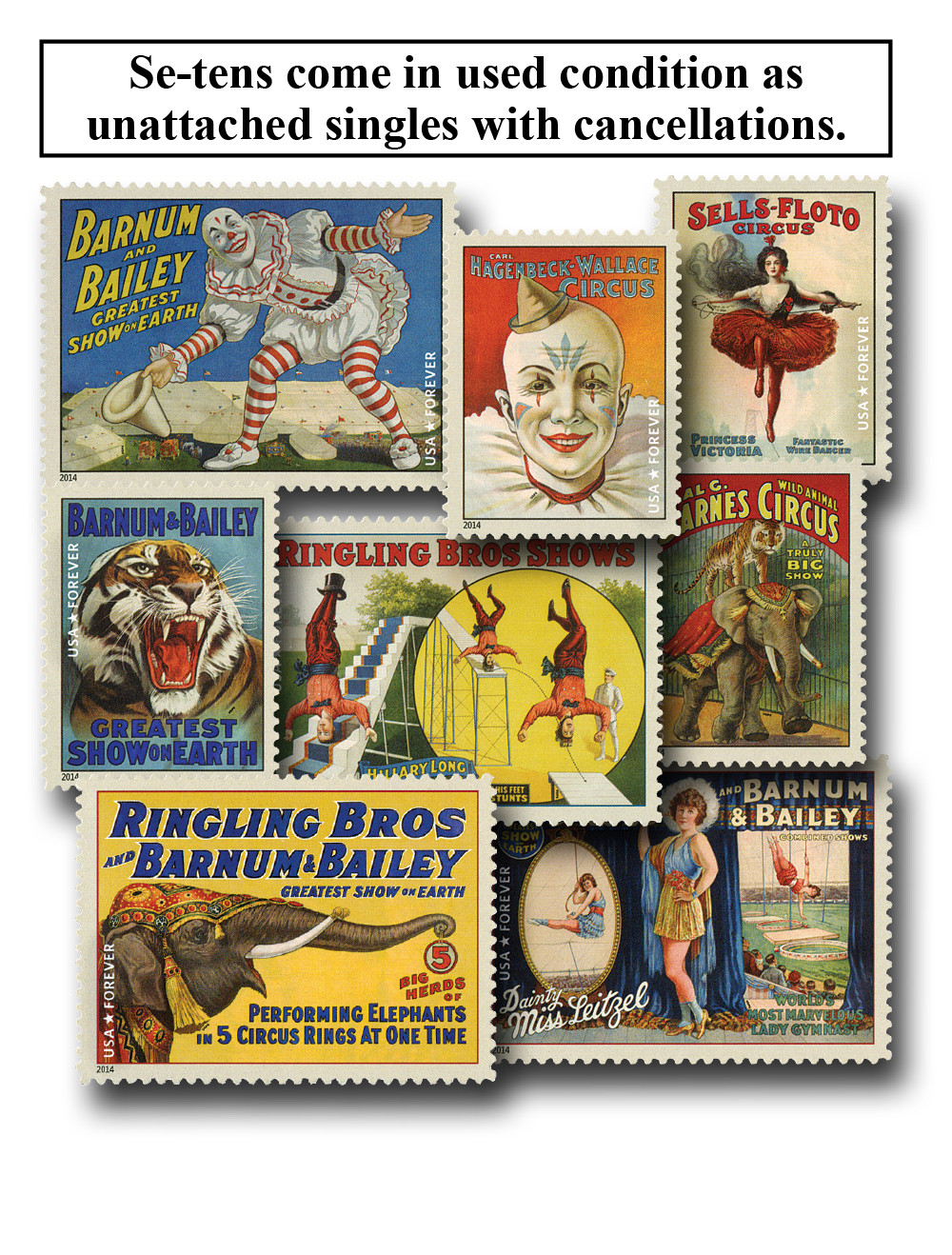 4898-4905 - 2014 First-Class Forever Stamp - Vintage Circus