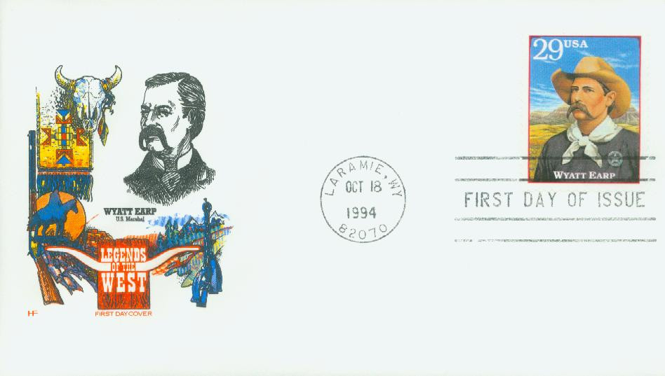 2869j - 1994 29c Legends of the West: Wyatt Earp - Mystic Stamp