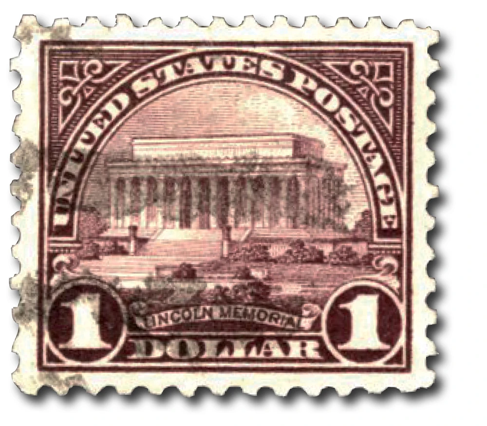 571 - 1923 $1 Lincoln Memorial, Violet Brown, Perf. 11 - Mystic