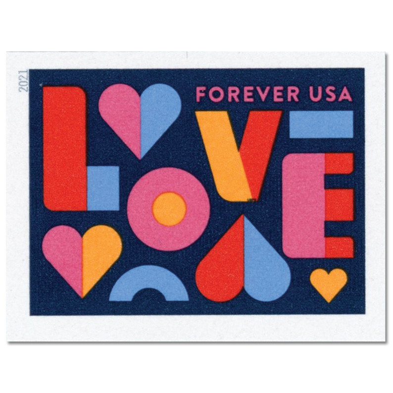 5543a - 2021 First-Class Forever Stamp - Imperforate Love - Mystic