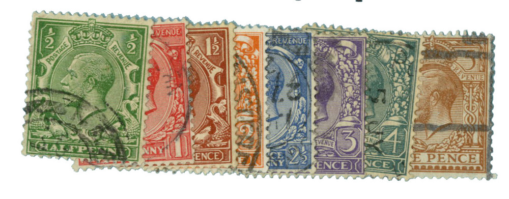 159-66 - 1912-13 Great Britain, King George V - Mystic Stamp Company