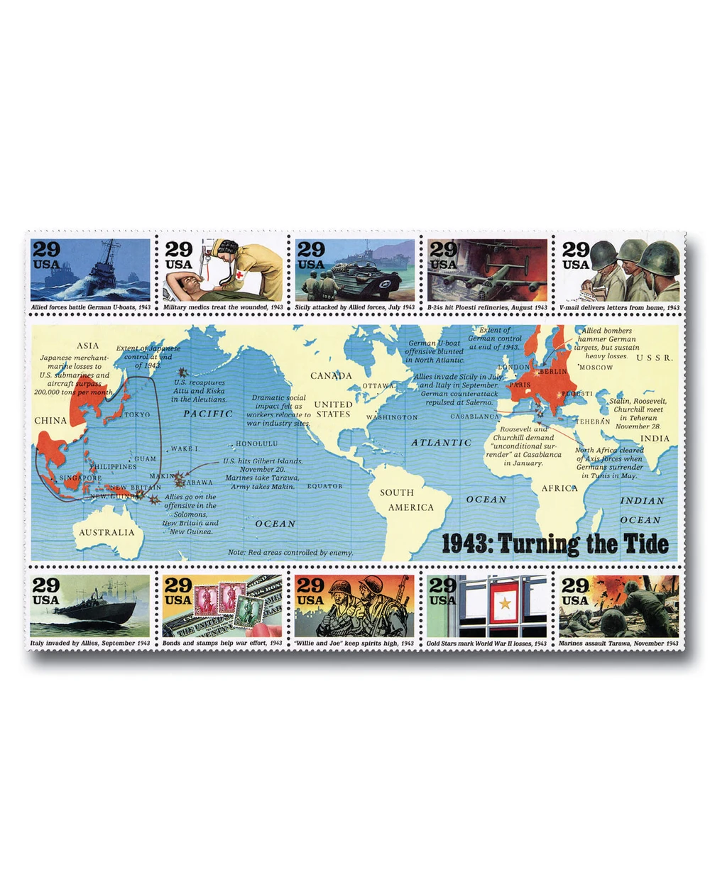 2765 - 1993 29c World War II: Turning the Tide - Mystic Stamp Company