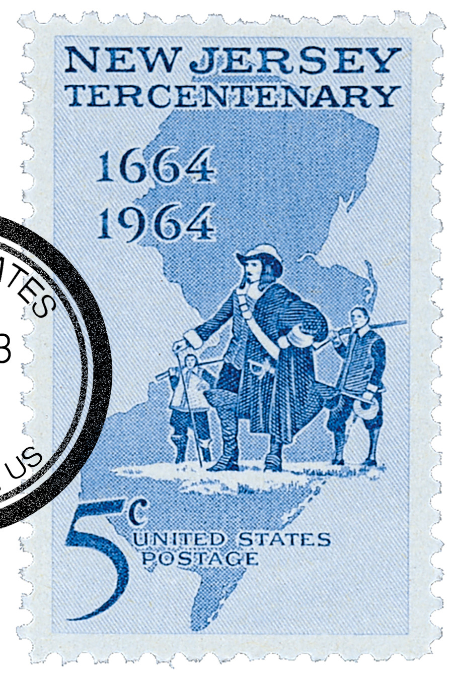 1247 - 1964 5c New Jersey Tercentenary - Mystic Stamp Company