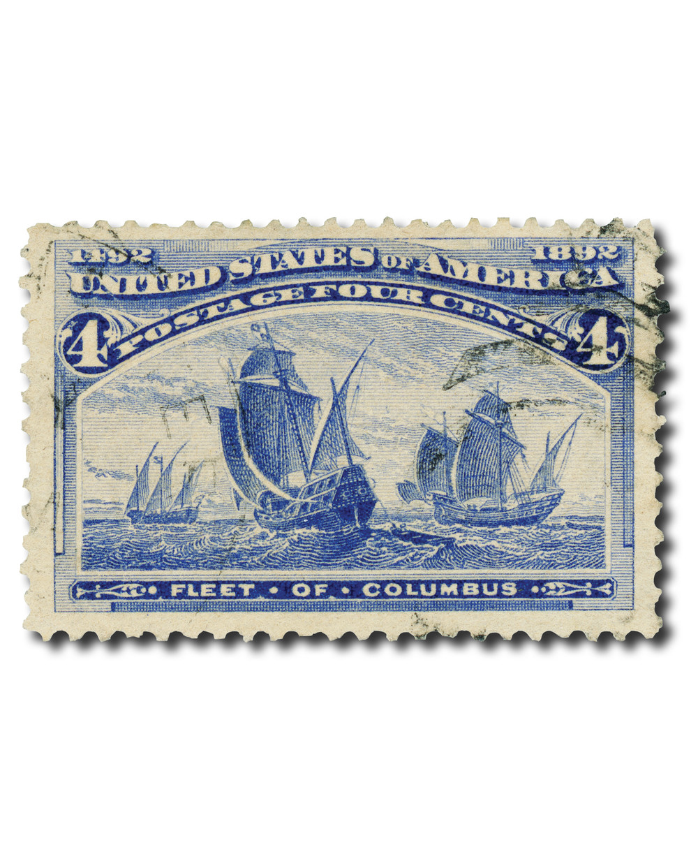 233 - 1893 4c Fleet of Columbus, Ultramarine - Mystic Stamp Company