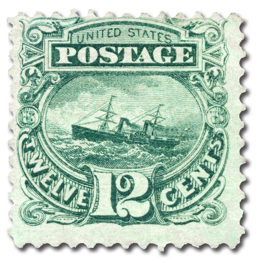 希少 60s Gosta Sigvard ラワーベース ミッドセンチュリー 117 - 1869 12c S.S. Adriatic, Green, Hard Wove Paper, G Grill