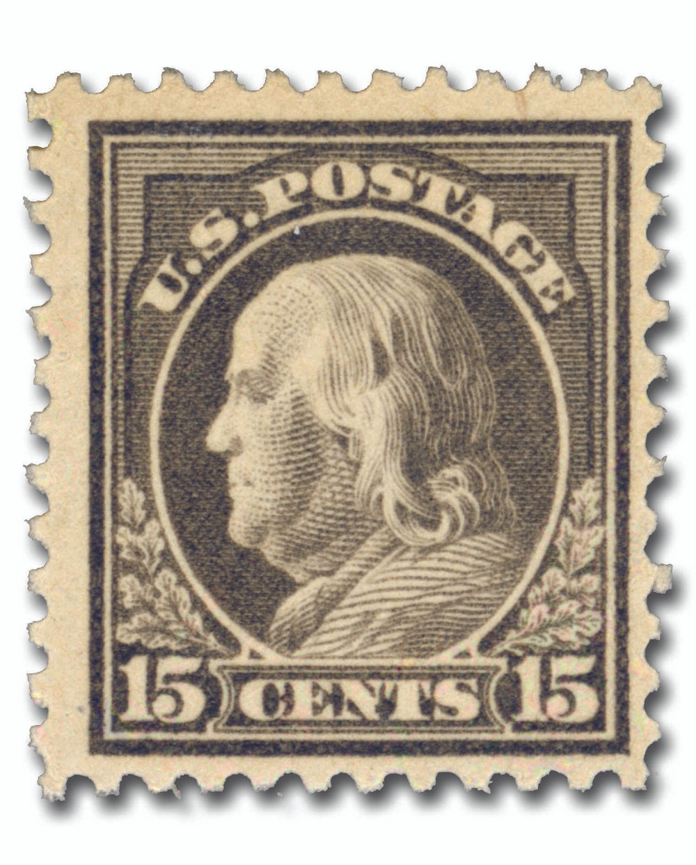 514 - 1917 15c Franklin, Gray, Unwatermarked, Perf. 11 - Mystic
