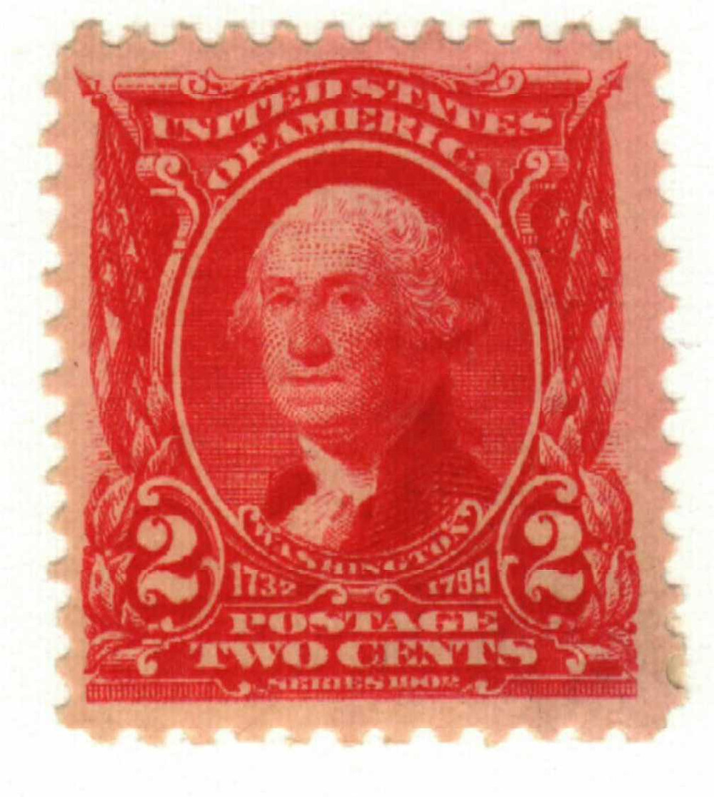 301 - 1903 2c Washington, Carmine, Double Line Watermark, Perf. 12  display picture 1