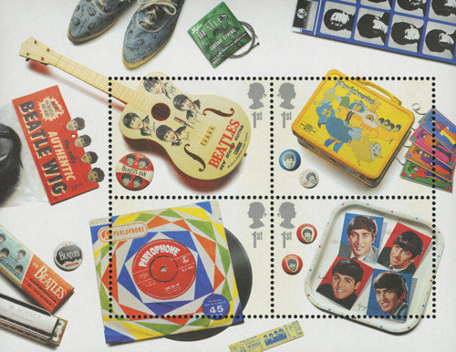 M11463 - 2007 Beatles Memorabilia Sheet of 4 - Mystic Stamp Company