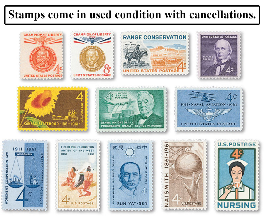 YS1961 - 1961 Commemorative Stamp Year Set - Mystic Stamp Company
