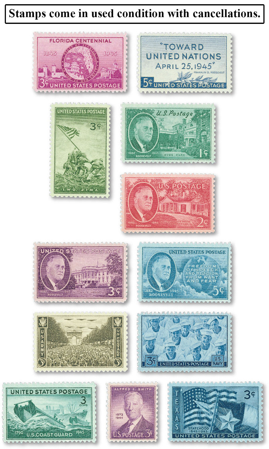<y.m 様> YS1945C - 1945 Complete Commemorative Year Set, 12 Stamps - Mystic