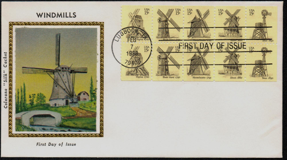 1738-42 - 1980 15c USA Windmills - Mystic Stamp Company