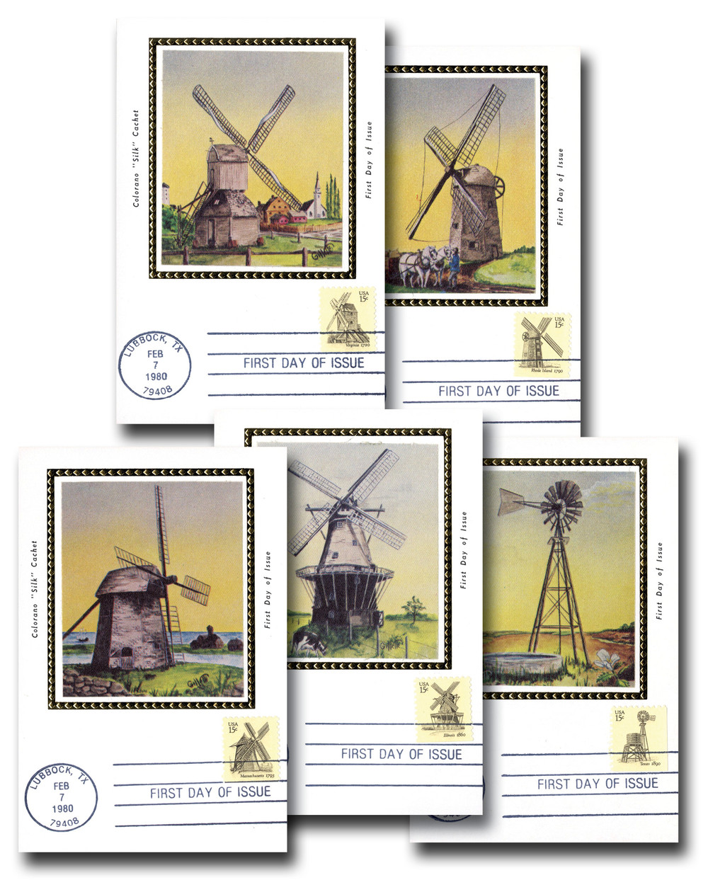 1738-42 - 1980 15c USA Windmills - Mystic Stamp Company