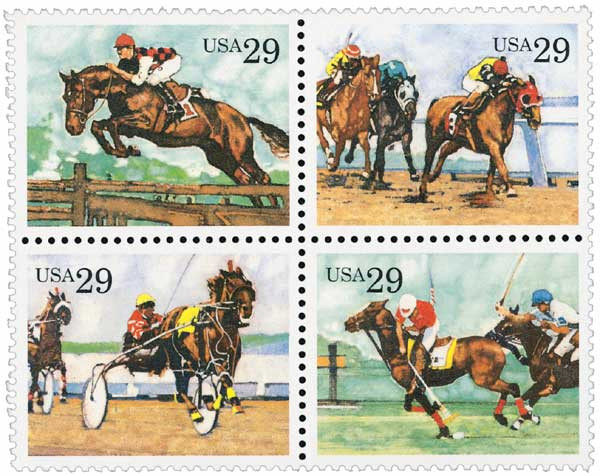 海外紙物　VTG Horse Tram チケット　used 5種　ロール売り 2756-59 - 1993 29c Sporting Horses - Mystic Stamp Company