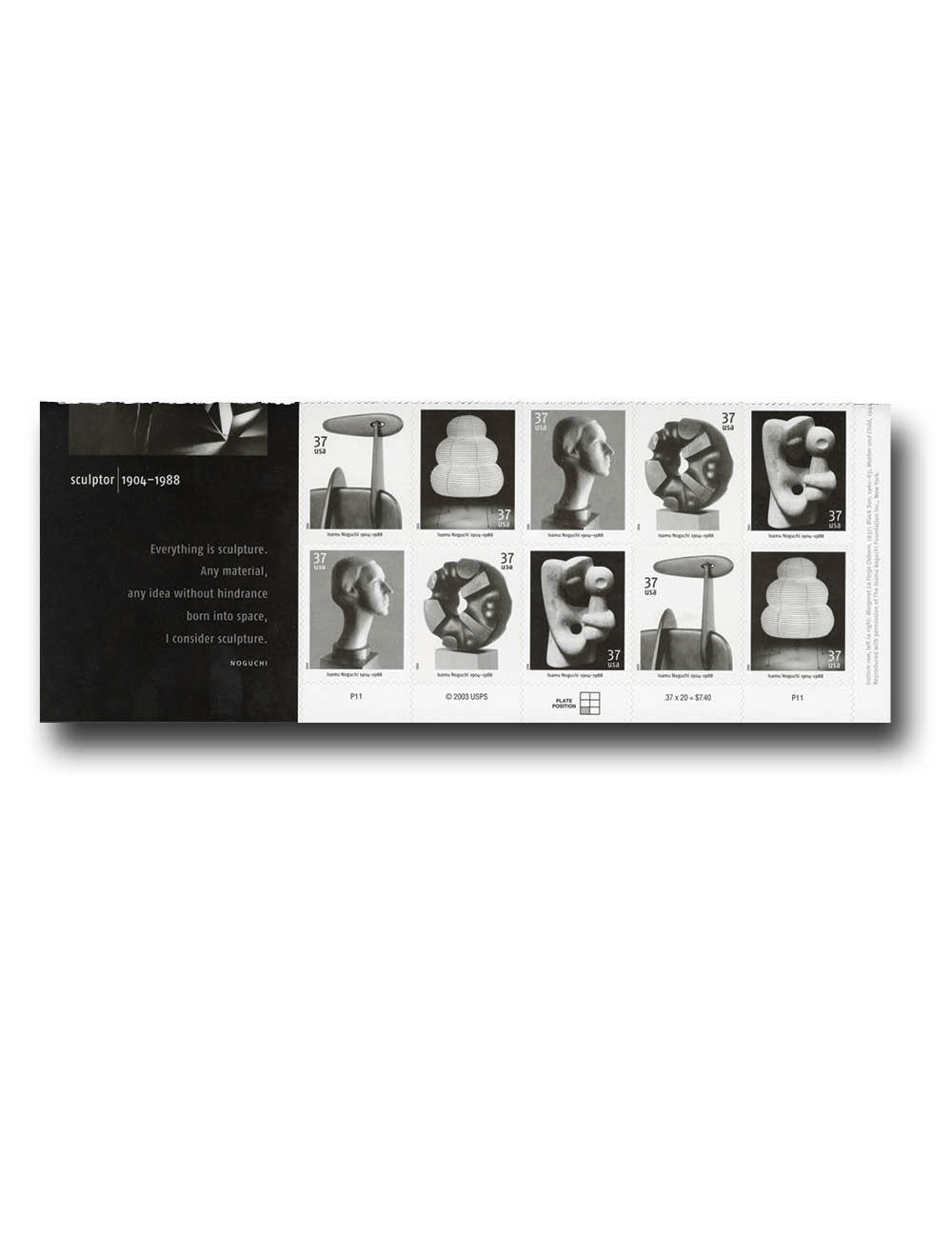 3857-61 - 2004 37c Isamu Noguchi - Mystic Stamp Company