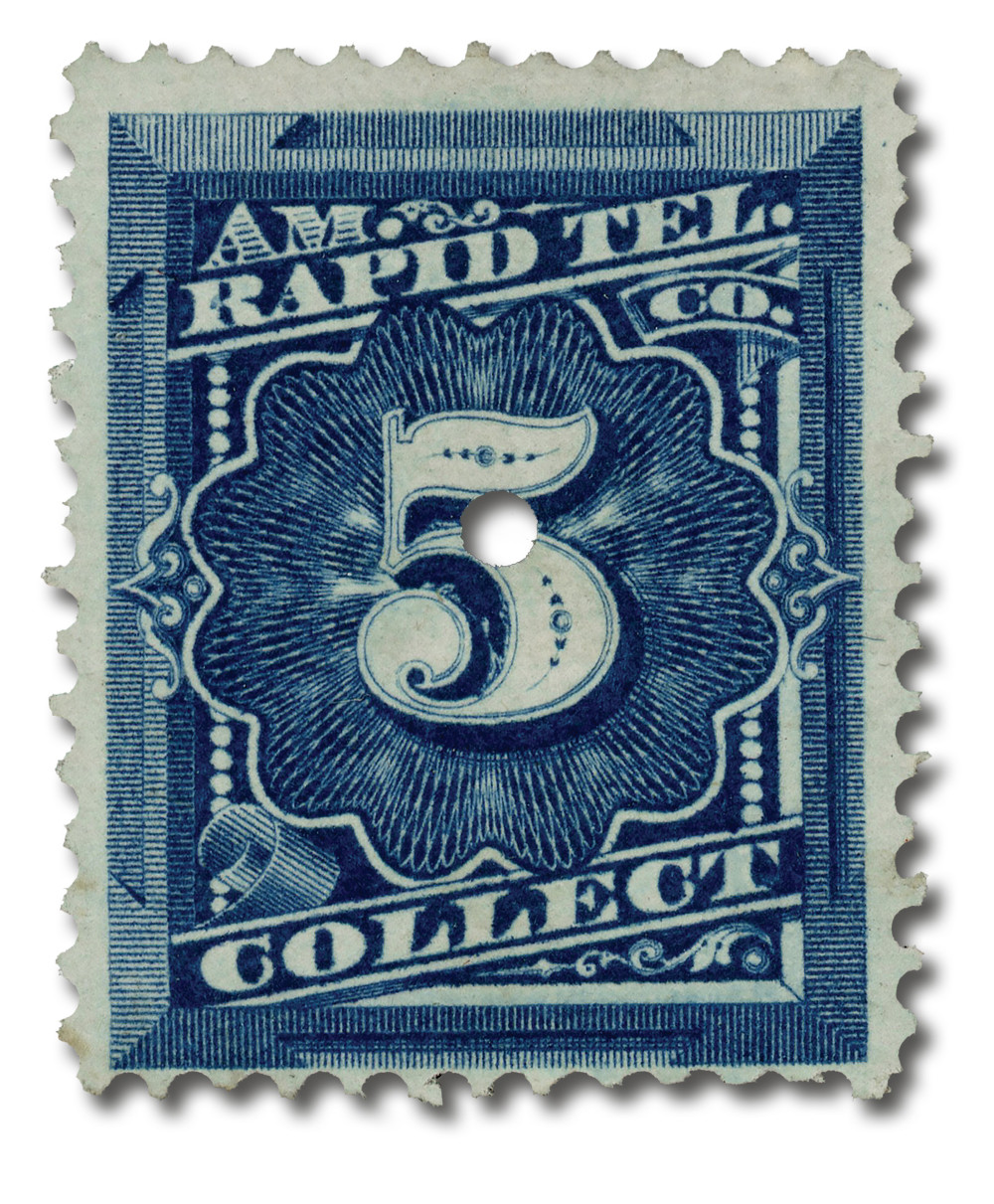印紙1 1T10 - 1881 5c American Rapid Telegraph Company, Blue, 