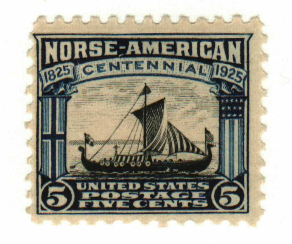 621 - 1925 5c Viking Ship, Dark Blue & Black - Mystic Stamp Company