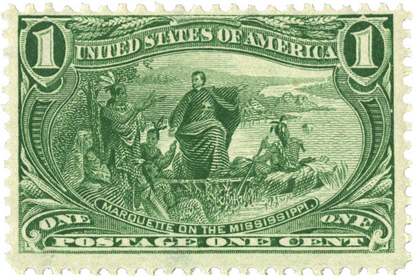 285 offer - 1898 1c Marquette on the Mississippi, Dark Yellow