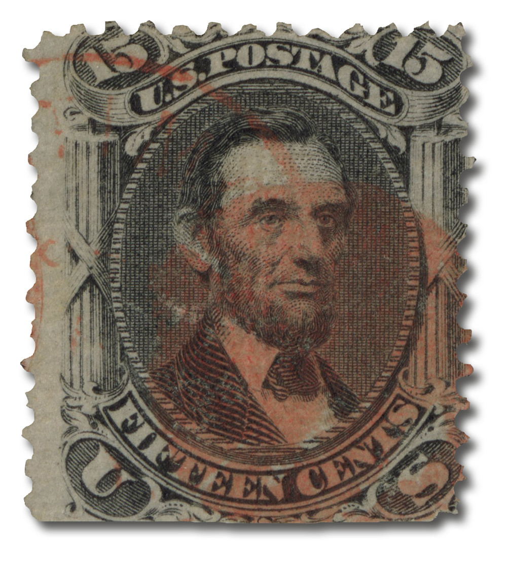 コレクション Limited rare stamps 15 stamps 98 - 1868 15c Abraham Lincoln, Black, F Grill, Perf. 12