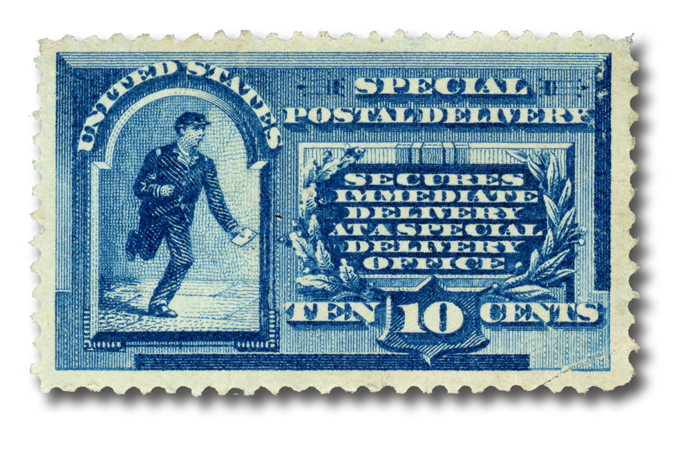 E1 - 1885 10c Special Delivery, Messenger Running, Blue - Mystic