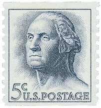1229 - 1962 5c George Washington, Rotary Coil, Vertical Perf 10