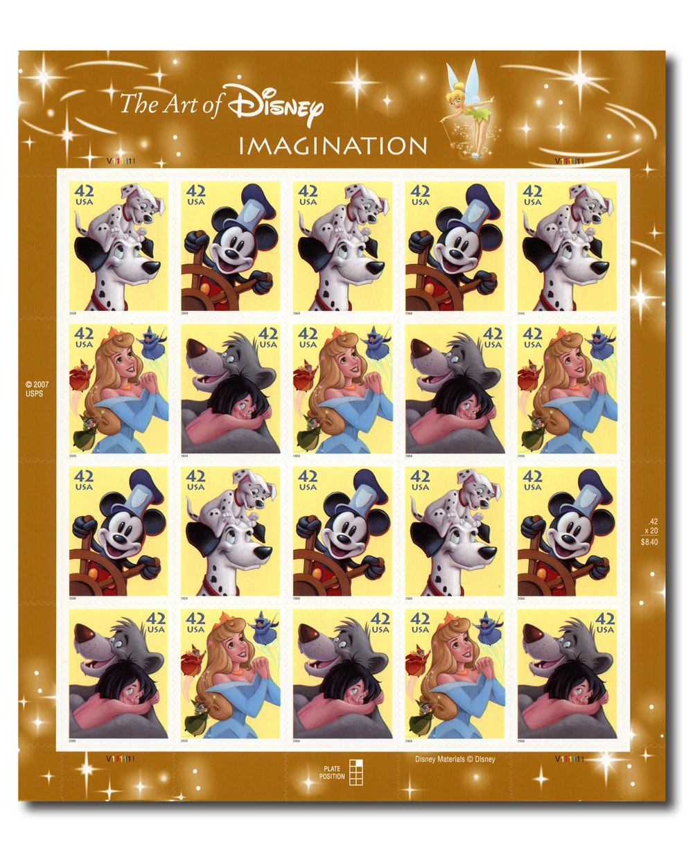 4342-45 - 2008 42c The Art of Disney: Imagination - Mystic Stamp