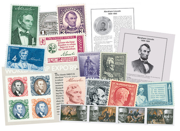 M10395 - Lincoln Stamp Collection w/Album - Mystic Stamp Company