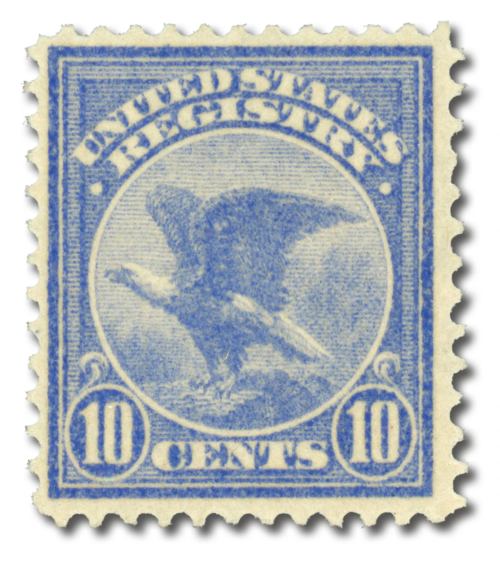 F1 - 1911 10c Registration Stamp, Eagle, Ultramarine - Mystic