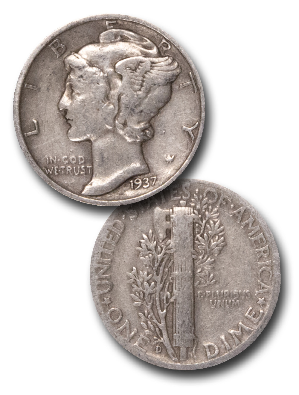 disワイト CD-937D - 1937-D Mercury Dime - Mystic Stamp Company